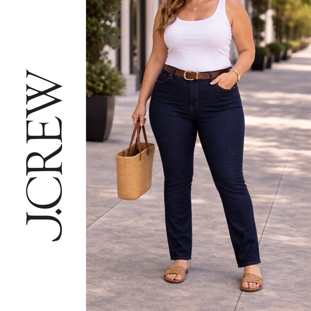 NWT,‎ J.Crew, 9" Vintage Slim Straight Jeans Dark Wash Ankle 33 New Re-Imagined
